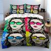 Pop Art Retro Portrait Style Bedding Duvet Cover Set Duvet Cover Pillowcases  (1*Duvet Cover 2*Pillowcases, without duvet insert)
