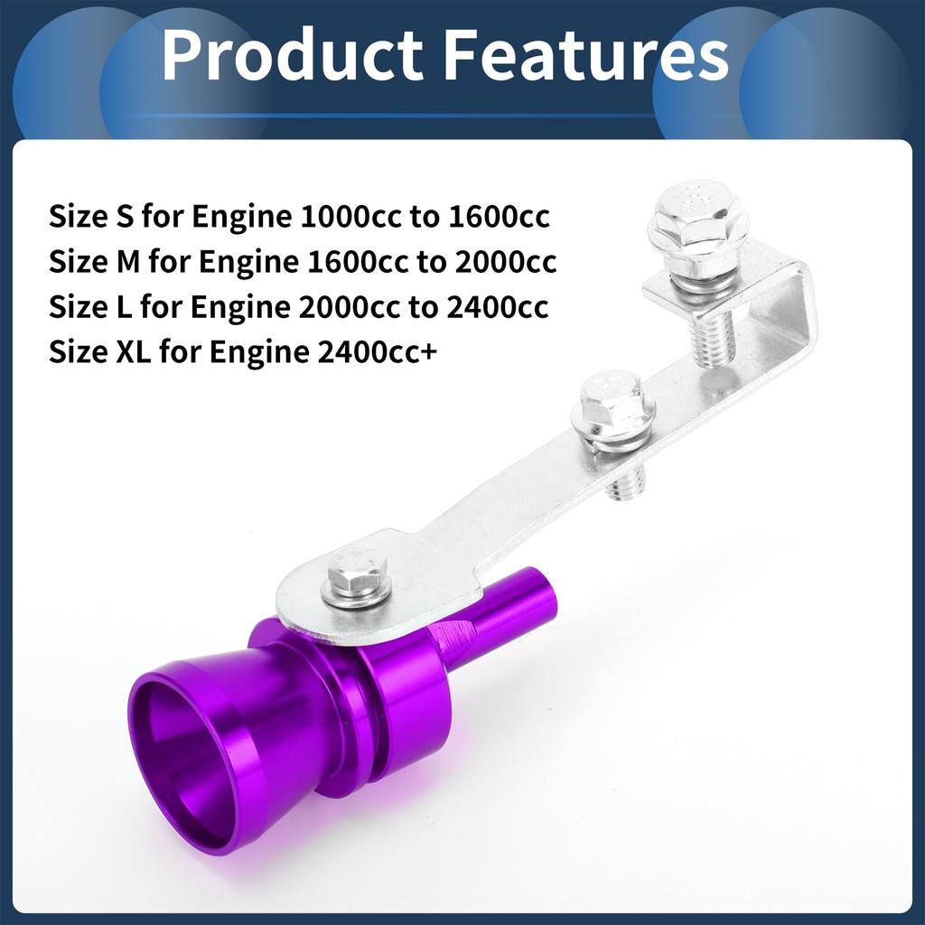 INFINAUTO Свисток-глушитель выхлопной трубы с турбо-звуком, задняя выхлопная труба, M Карбид Хром Производитель Алюминий Фиолетовый 1 Комплект