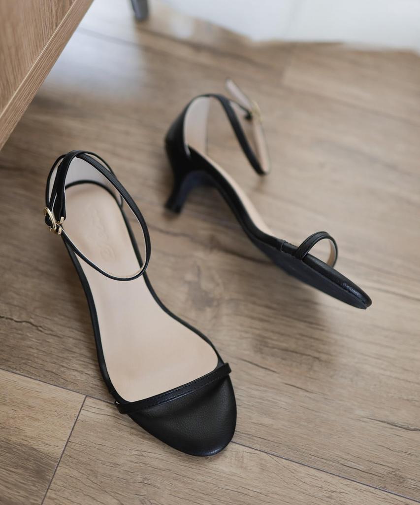 Босоножки на каблуке-рюмочке для размера [Sest] Женские с одним ремешком, LL, черные, dts3409-BLK-LL