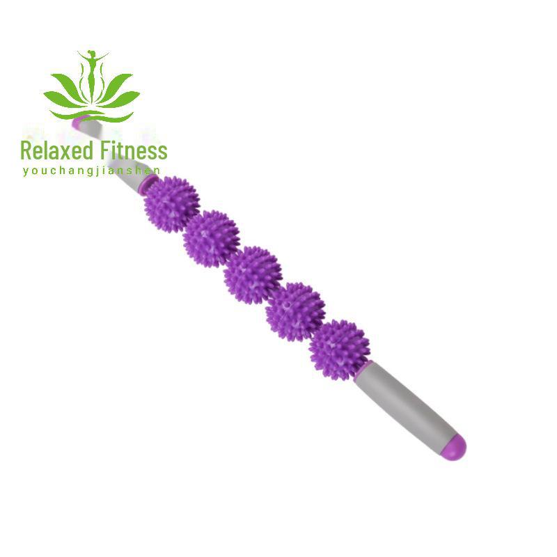 Массажный ролик «Ежик»: Йога-фитнес-палка с шипами для расслабления мышц (Варианты с 3 или 5 мячами)
