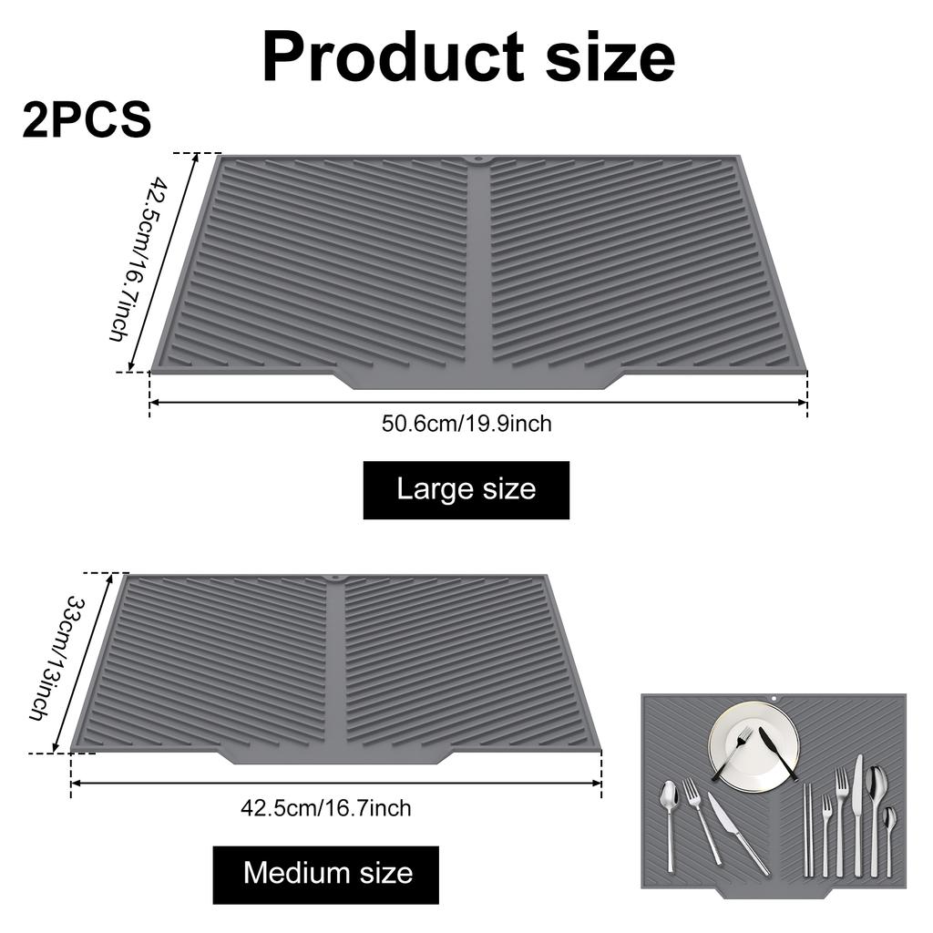 Силиконовый коврик для сушки посуды, подставка для слива воды, коврик для сушки кастрюль и тарелок для кухонной посуды, нескользящие коврики, термостойкие подставки, кухонные принадлежности для столешницы