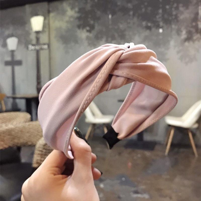 Women Ladies Yoga Elastic Hairband Bow Knot Headband Headwrap Hair Hoop Solid