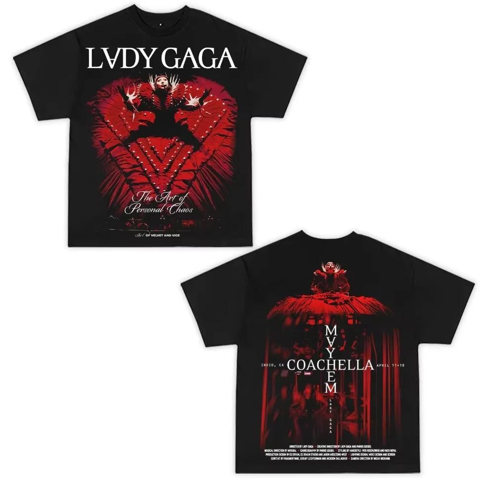 Хлопковая футболка с принтом Lady Gaga для мужчин и женщин, летняя, с коротким рукавом, модный бренд, футболка, роскошная, повседневная, винтажная, ретро, Y2k+, топы
