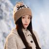 Retro Wool Hat Autumn and Winter Hat Women's Fleece Thickened Thermal Hat Ear Protector Knitted Hat
