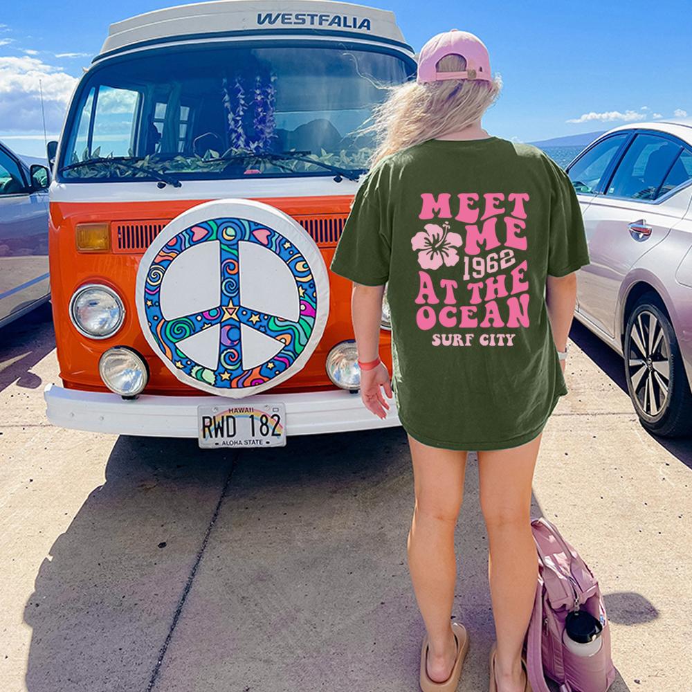 Футболка Ocean Beach Футболка Meet Me At The Ocean Эстетическая одежда Модные рубашки VSCO Слова на спине Футболка Pinterest Пляжные топы