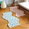 Irregular Checkered Rug Cute Girl's Bedroom Bedside Rug Soft and Comfortable Living Room Floor Mat Home Decor
