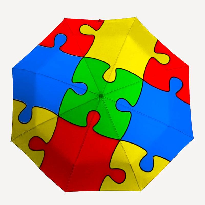 1PC Puzzle Circle Folding Umbrella with 8 Frames, Automatic Open, Durable Frame, Quality Craftsmanship yy250912156