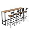 3m Outdoor Wood-Plastic Bar Table and Chairs for Coffee Shops & Seaside Milk Tea Shops