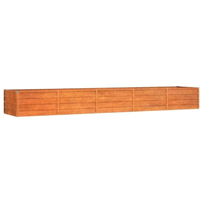 Lit surélevé de jardin - Maison Exclusive - Acier Corten - 400 x 80 x 45 cm - Couleur rouillée