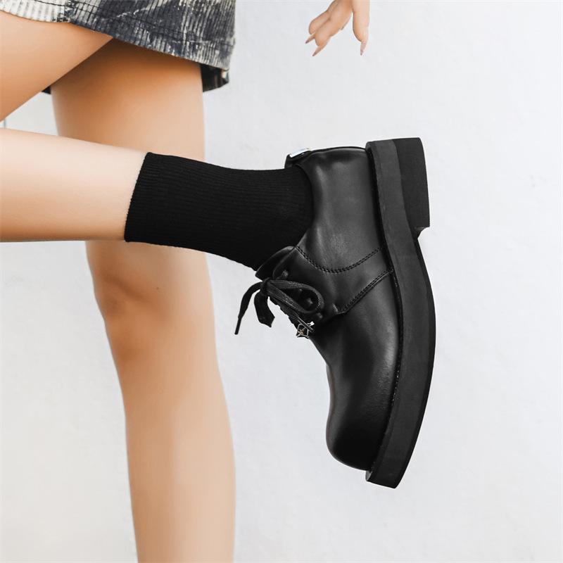 Весенние и летние туфли из кожи женские на платформе, увеличивающие рост, деловой костюм, свадебные туфли для парикмахеров, повседневные туфли дерби 5651-J