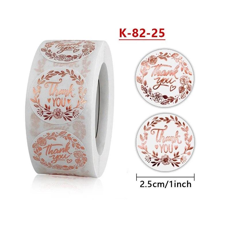 500 шт. 1-дюймовые наклейки с благодарностью для запечатывания конвертов, канцелярские принадлежности, ручная работа, свадебный подарок, украшение, наклейка, новая