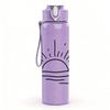 1PC Simple Sunrise Ocean Line Art 750ml Color Plastic Sports Water Bottle Leakproof Flip Straw Lid Suitable for Sports Office Home Use