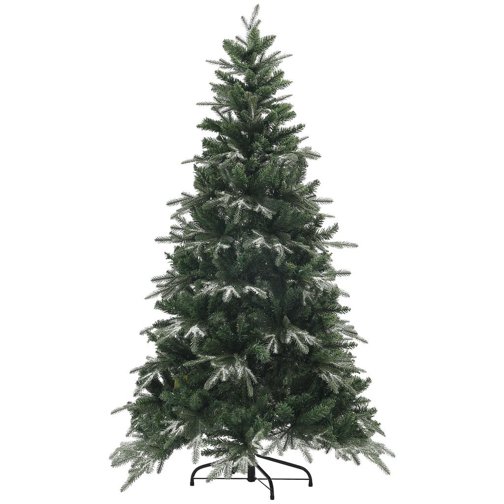 Snowy Christmas Tree with 850 Branches and Sectional Design, in Plastic and Steel, diameter 110x180 cm, Green