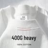 Мужская футболка с коротким рукавом, 400 г/м², плотный 100% хлопок, американский стиль, свободный крой, комфортная, толстая, с опущенными плечами, базовый слой
