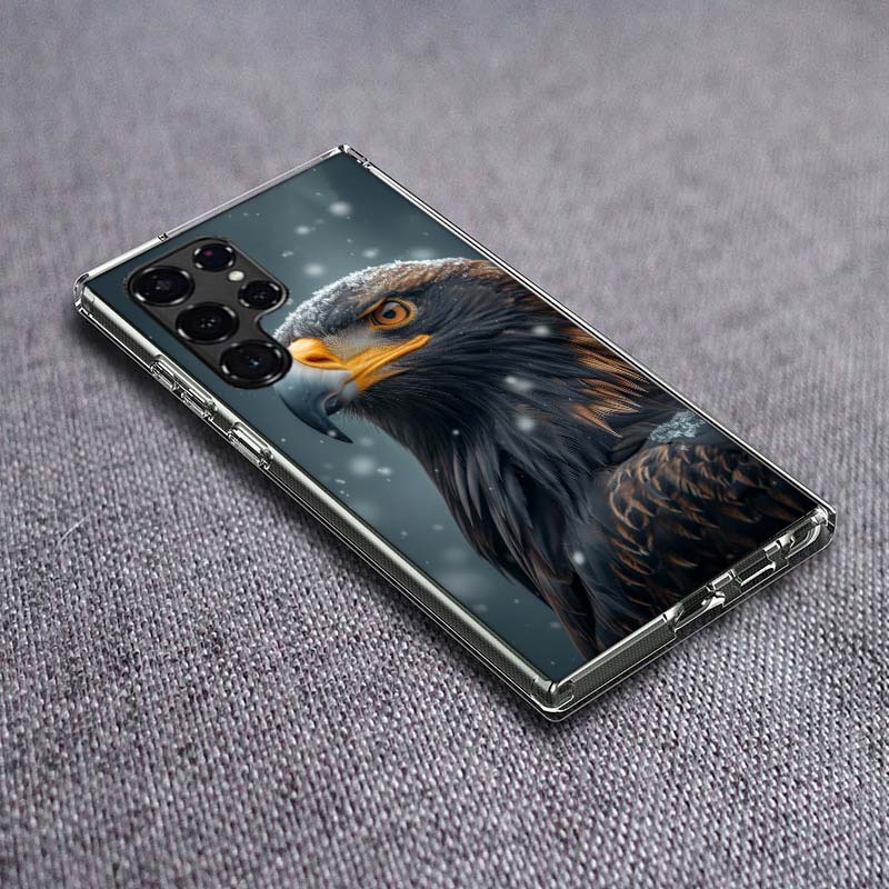 Majestic Eagle Gaze Phone Case For Samsung Galaxy S24 S23 S21 S20 FE S22 S26 Ultra S25 Edge S10 Plus Cover Clear TPU Capa Shell