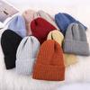 New Hat Women's Winter Korean Style New Candy Color Light Board Woolen Hat To Keep Warm and Ear Protecting Vertical Striped Knitted Hat Trendy