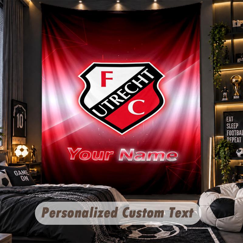 TapestryFC Utrecht Custom Name Text Personalized Wall Hanging Tapestry Home Wall Decor