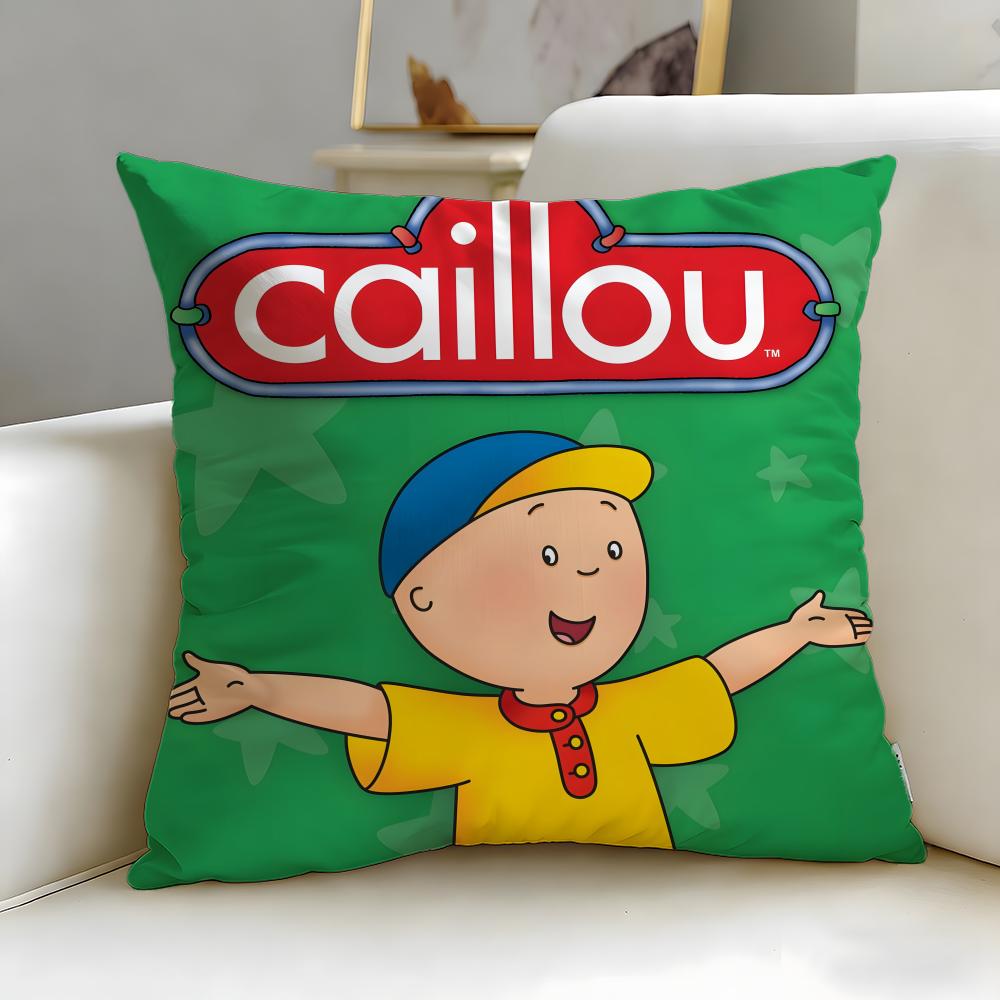 classic cartoon Caillou Cushion Cover Soft & Easy-Wash Pillow Case – Versatile for Couch, Bed, Travel and Office