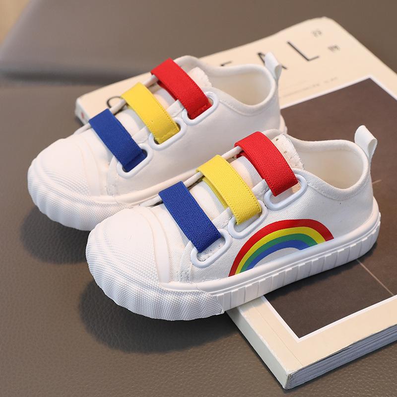 Детские парусиновые кроссовки Zapatillas для мальчиков, модная радужная повседневная обувь 2024 года, новая нескользящая дышащая детская обувь, красочная обувь для девочек