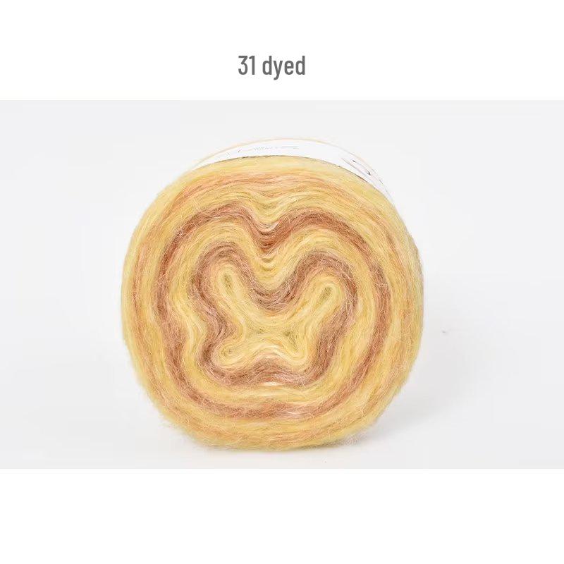 Пряжа из мохера ручной окраски с градиентным радужным переходом - Пушистая, мягкая и идеально подходит для вязания и DIY-проектов.