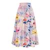 Женская повседневная и модная юбка с цветочным принтом и эластичным поясом, свободная юбка с талией