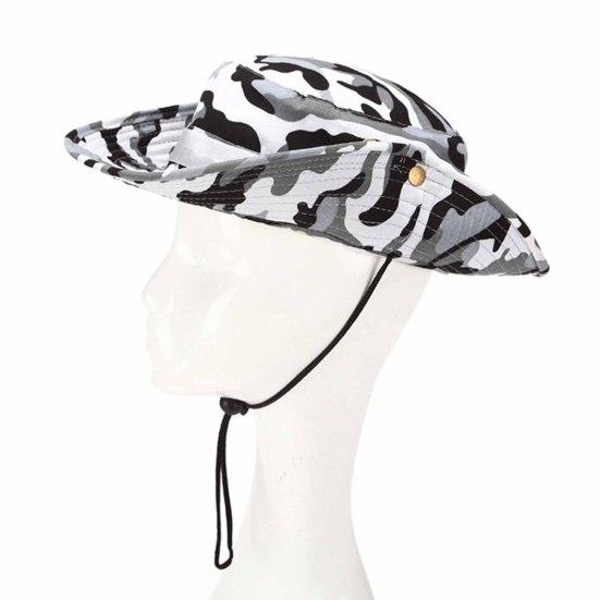 Рыбацкая шляпа с широкими полями, регулируемая солнцезащитная шляпа, камуфляжная шляпа для кемпинга, походная шляпа для рыбалки на открытом воздухе