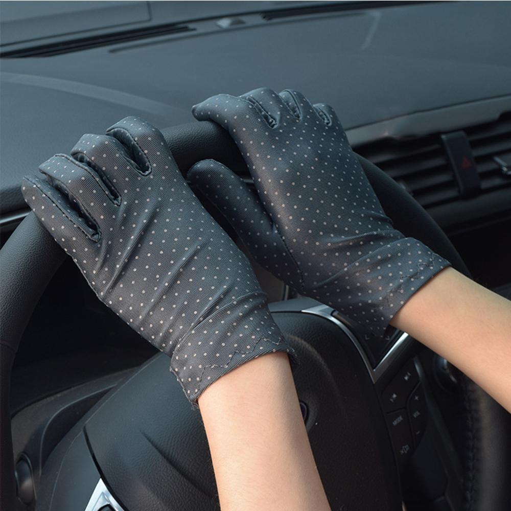 Fashion 1Pair Summer Spring Anti-UV Elastic Sunscreen Dots Gloves Driving Gloves Women Gloves