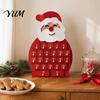 Christmas Gift for Kids Wooden Santa Snowman Advent Calendar, 24-Day Countdown Box with Xmas Home Ornament Numbered Drawers, Tabletop Decor,