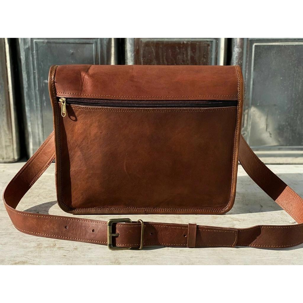 Vintage Laptop Messenger Briefcase Bag Satchel Bag For Men's Leather