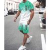Summer Sportswear Trend Men King 3D Printed Tracksuits Clothing Casual Shorts+tshirts Set Sweat Suits Summer Tracksuit Men Sets