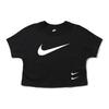 Sportswear Swoosh Logo Casual Crop T-Shirt Women Tops Black CJ3765-010