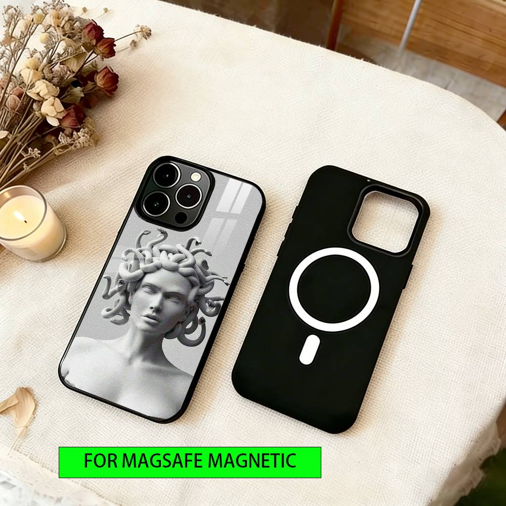 Medusa Phone Case For iPhone17,16,15,14,13,12,11 Plus,Pro Magnetic For Magsafe Wireless Charging
