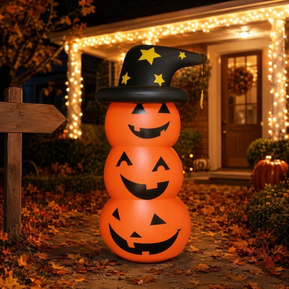 Pumpkin Ghost Stand Up Ghost Inflatable Model Halloween Balloons  Door Room Decoration