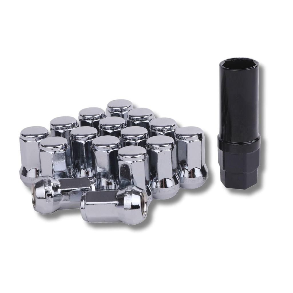 Lock Nuts Silver Car Tire Wheel Nuts M12 Short Nuts Lug Nuts Racing Nuts (P1.25 x 16 Pieces)