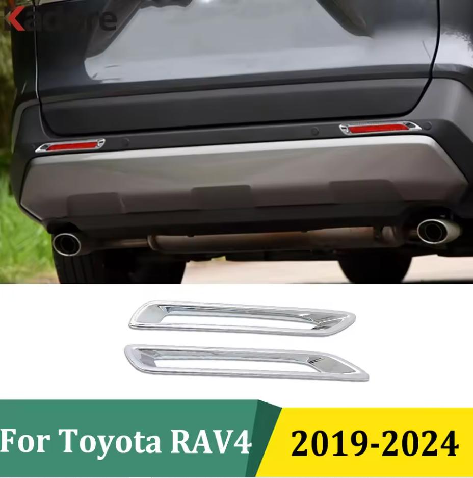 Для Toyota RAV4 RAV 4 2019-2022 2023 2024 Хромированная наклейка на крышку заднего противотуманного фонаря, отделка задних противотуманных фар, аксессуары для экстерьера, 2 шт.
