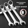 Swivel Head Dual-Purpose Ratchet Wrench Set with Quick Release
