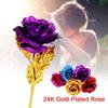 24k Gold Foil Plated Eternal Rose Flower for Romantic Valentine's Day Lover Wedding Mother's Day Gifts
