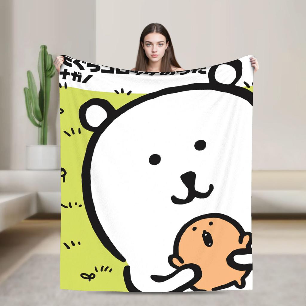 Joke Bear Flannel Blanket Winter Warm Soft Throw Blanket for Girls Boys Couch Chair Street Trend Bedspread Sofa Bed Cover