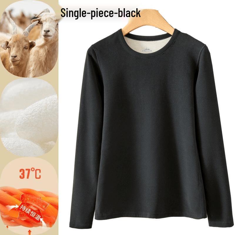 Комплект нижнего белья из шелка и кашемира для мужчин и женщин с круглым вырезом