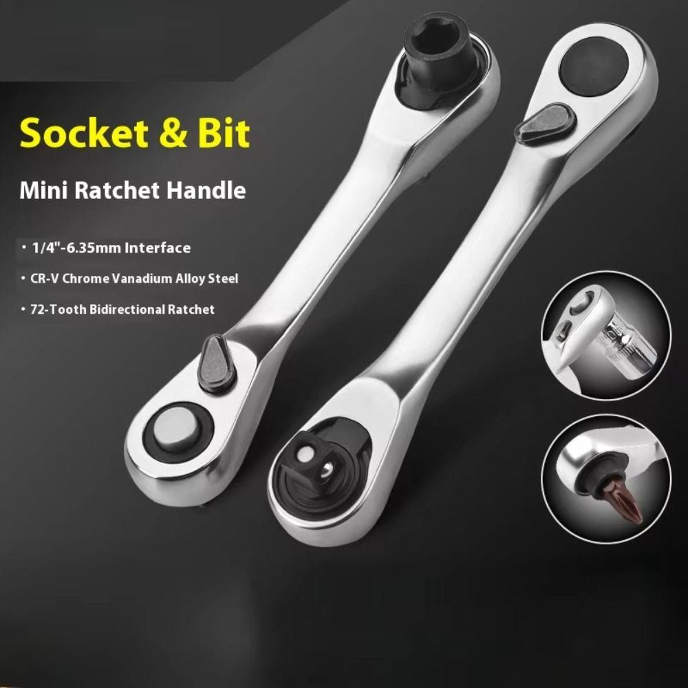 Offset Design Mini Ratchet Wrench Reversible Mechanism Quick Socket Wrench Mechanical Work