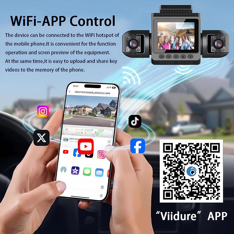 4-канальная 360-градусная видеорегистратор для автомобилей WIFI ПРИЛОЖЕНИЕ Автомобильный видеорегистратор 1080P 4 видеокамеры Запись водителя Камера заднего вида Черный ящик