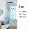 Transparent Window Drapes Romantic Tulle Curtain Flower Pattern Sheer Curtain  Bedroom