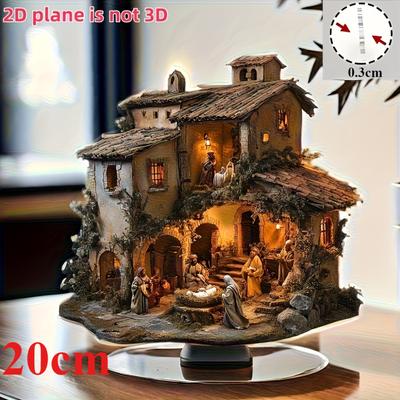 Сцена Рождества, богемный стиль, плоский акрил 2D, настольное украшение, для гостиной, офиса, подарки, Рождество, Пасха, Хэллоуин