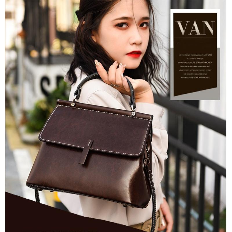 Женская сумка из натуральной кожи, модная сумка кроссбоди из коровьей кожи для леди, женская сумка через плечо для покупок и поездок в корейском стиле