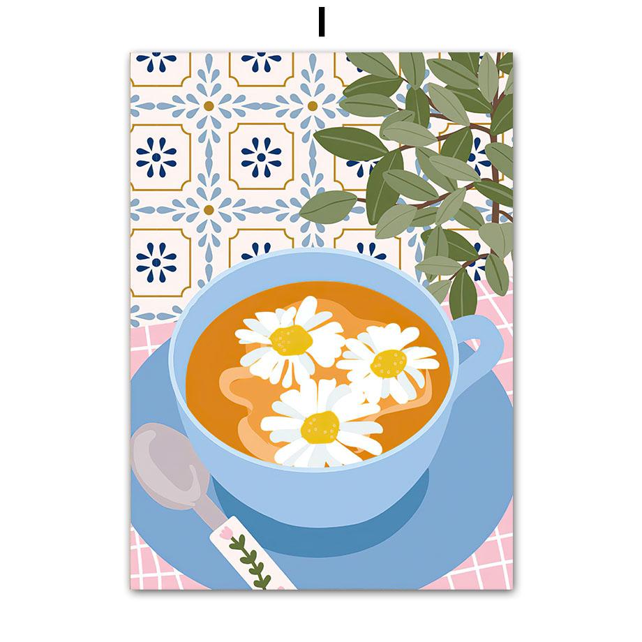 Ретро Цветы Ваза Галерея Красочный Фанки Постер И Принты Простой Настенный Арт Холст Живопись Настенные Картины Для Декора Гостиной