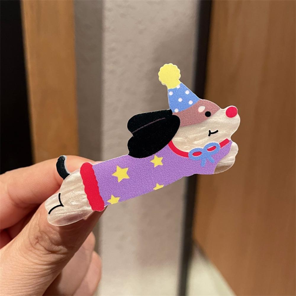 5Pcs Multicolor Puppy Hairpin Acrylic Duckbilled Clip New Cat Hair Clip Headwear