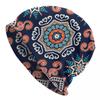 Custom Bohemia Ethnic Unisexdala Flower Pattern Skullies Beanies Caps Winter Warm Women Unisex Knitting Hats Unisex Adult Bonnet Hats