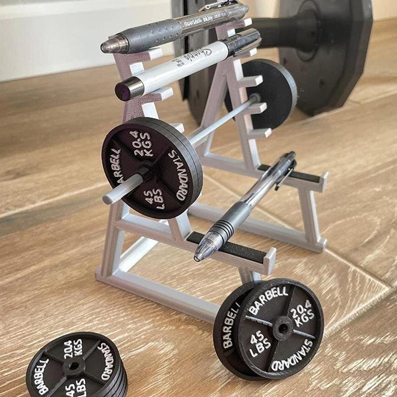 Держатель для ручек Squat Rack, забавный держатель для ручек Gym, держатель для ручек Barbell, уникальный мини-органайзер для ручек с гантелями и штангами