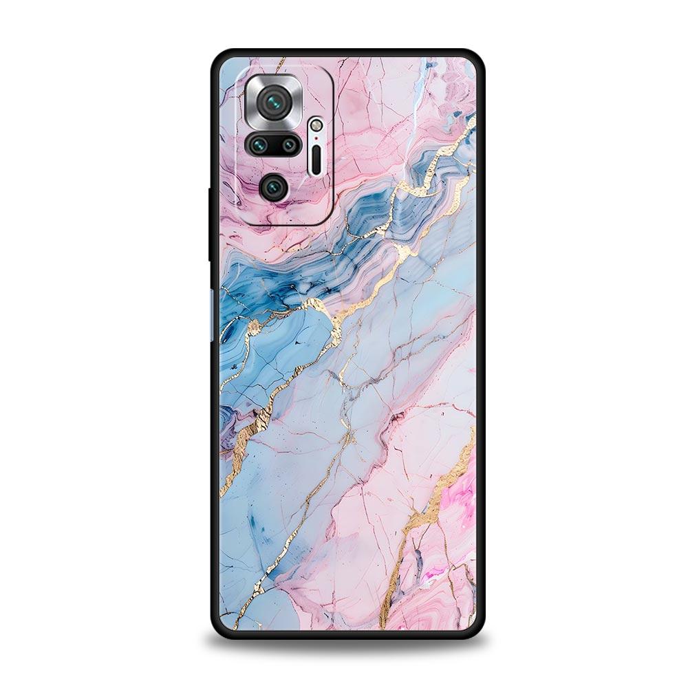 Мраморный чехол для телефона Xiaomi Redmi Note 14 13 5G 10 11 12 Pro Plus 4G 14C 13C 12C 10C Черный чехол