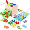 Деревянные Монтессори Игрушки Игровой Набор Коробка Постоянства Объектов Монета Морковь Малыш Раннее Развитие Сортер Форм Игрушки с Падающим Шариком для Возраста